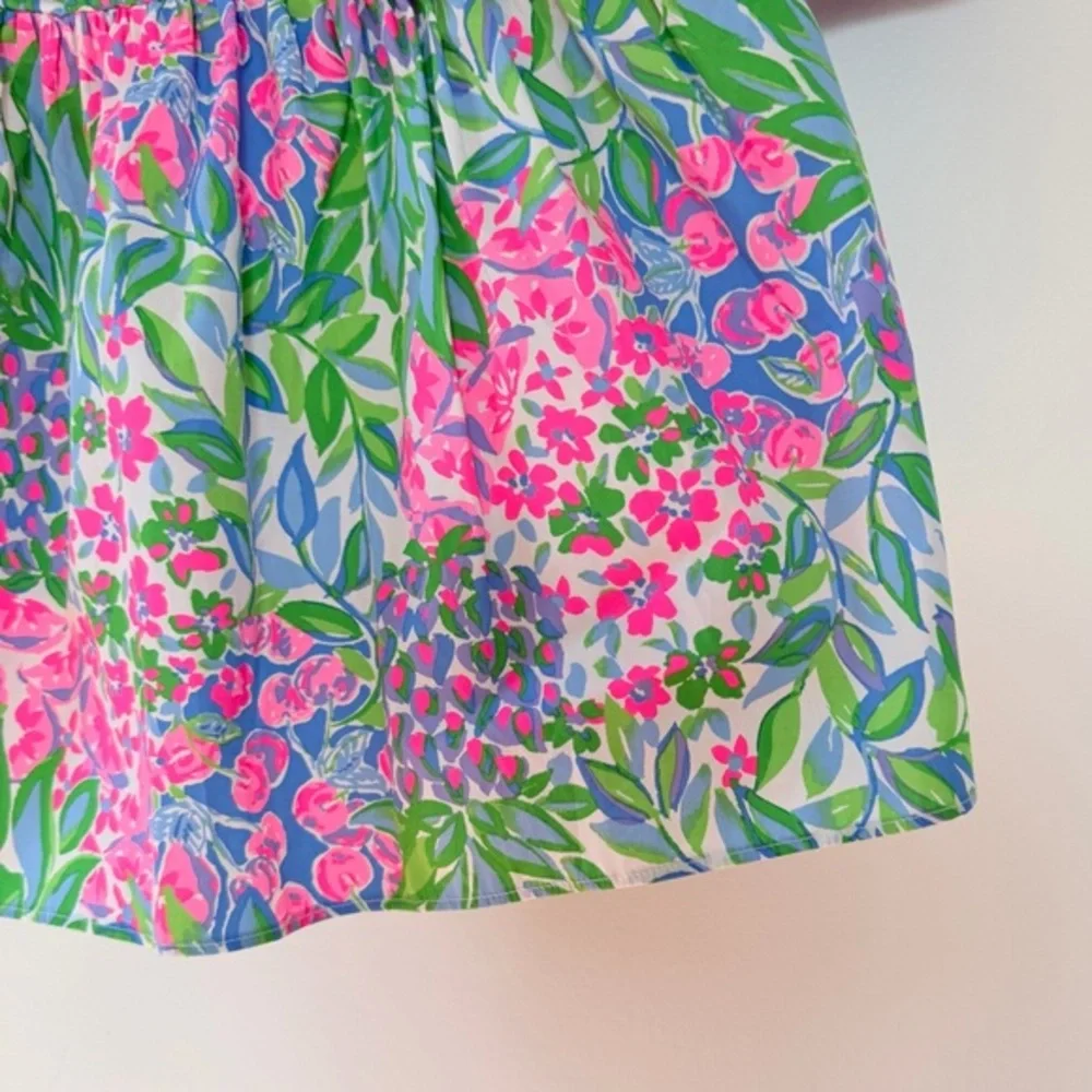 Lilly‎ Pulitzer Kay Short Sleeve Cotton Top A Cherry on Top Puff Sleeves NWT 14